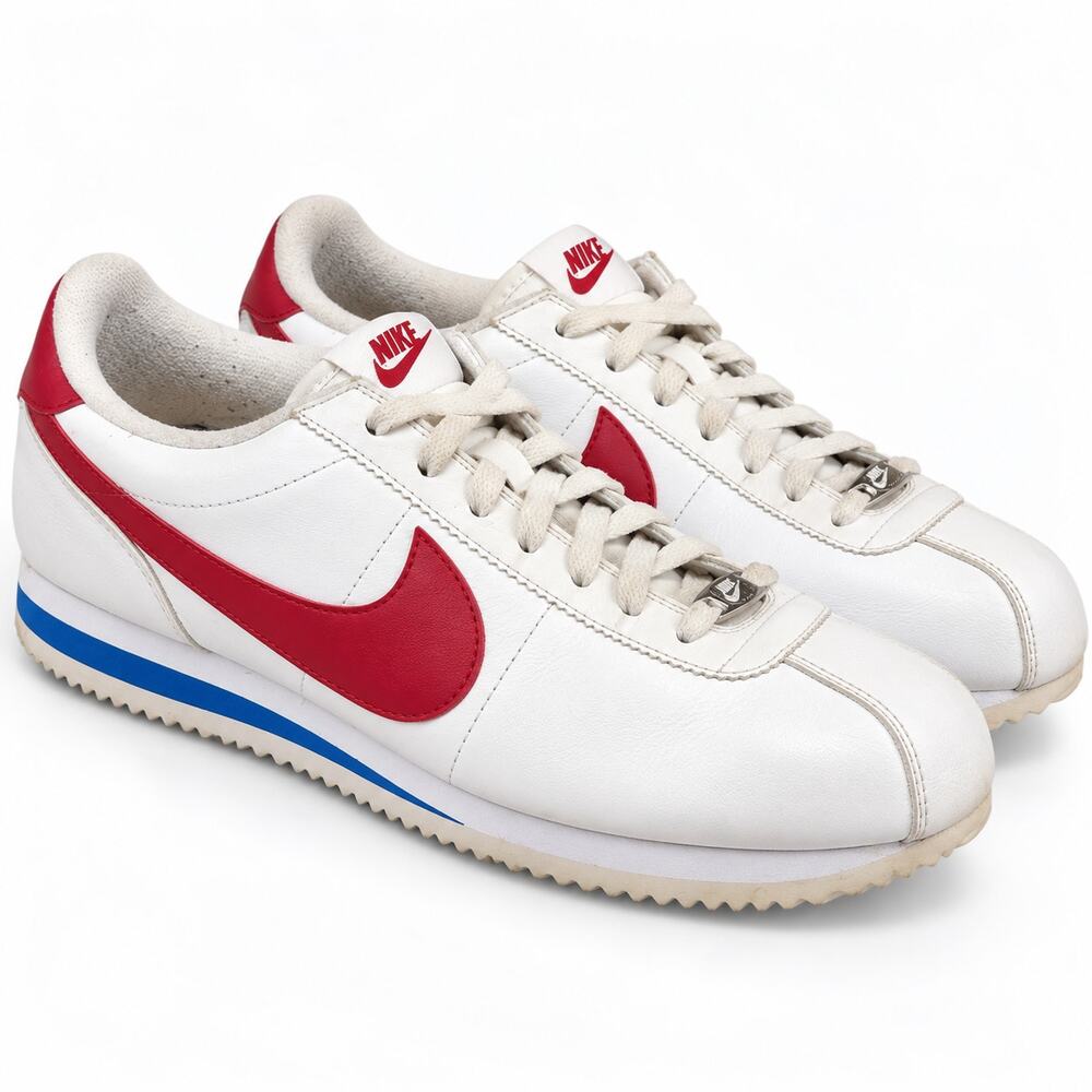 Nike Cortez Basic Leather Forrest Gump White Red Blue Men's Size 11